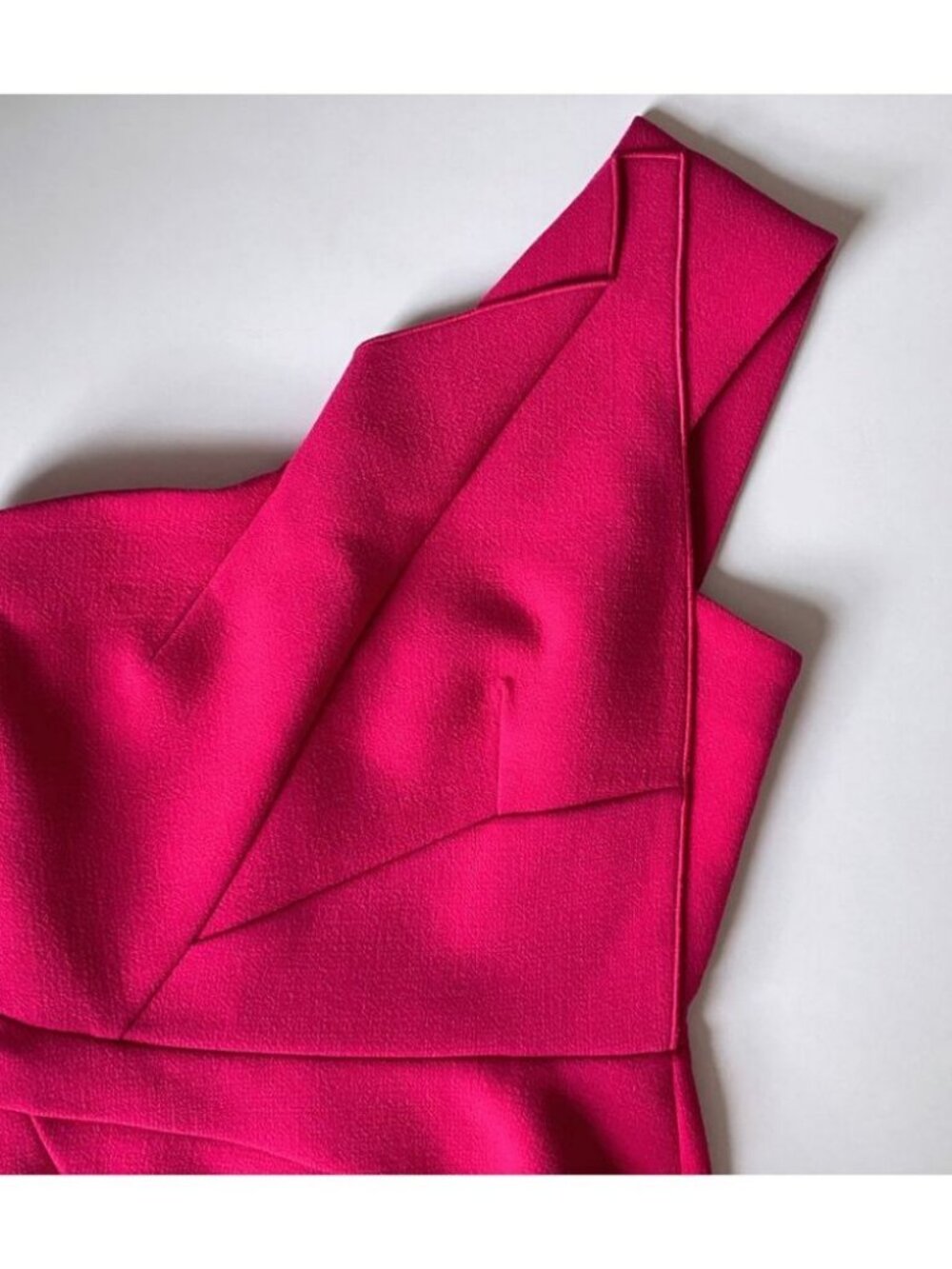 Roland Mouret Lyford One-Shoulder Midi Dress Magenta / Size 4 - Picture 6 of 12